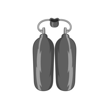 Dalış simgesi için silindirler, siyah monokrom tarzı