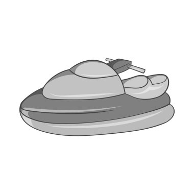 Jet ski simgesi, siyah tek renkli stil