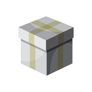 Kurdele simgesi, karikatür tarzı ile Hediye kutusu