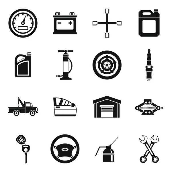 Set di icone per la manutenzione e riparazione auto, stile semplice — Vettoriale Stock