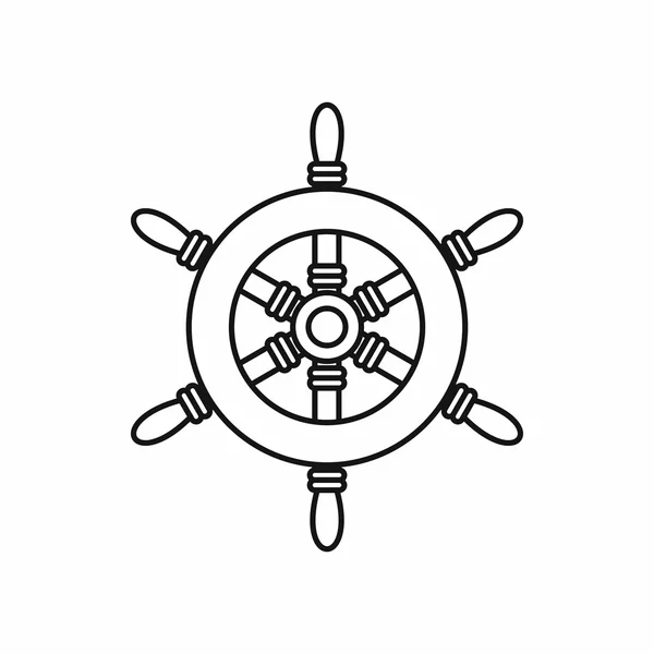 Значок керма корабля, стиль контуру — стоковий вектор