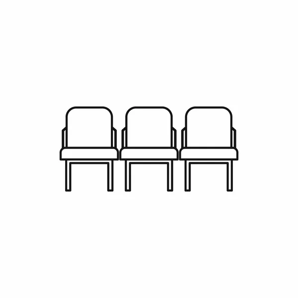 Icono de asientos de fila, estilo de esquema — Archivo Imágenes Vectoriales