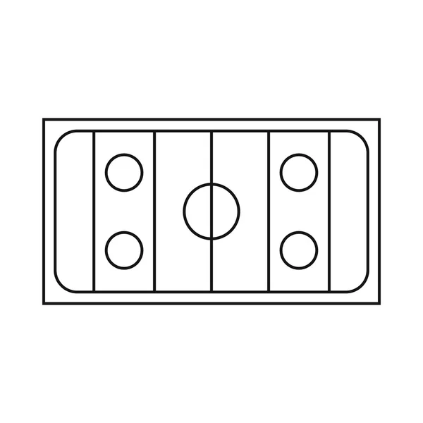 Icono de pista de hockey sobre hielo, estilo de esquema — Vector de stock