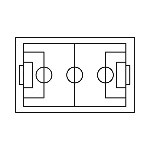 Icône de terrain de football, style contour — Image vectorielle