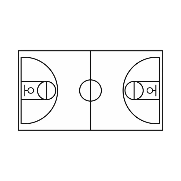 Icono de campo de baloncesto, estilo de esquema — Vector de stock