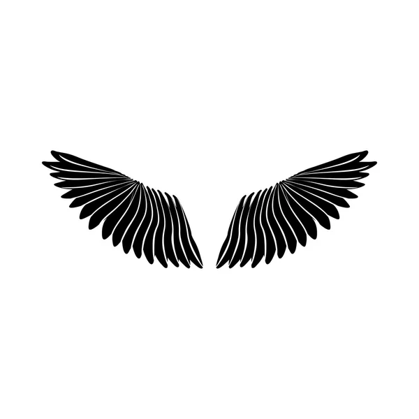 Dvojice křídla ikony, jednoduchý styl — Stockový vektor