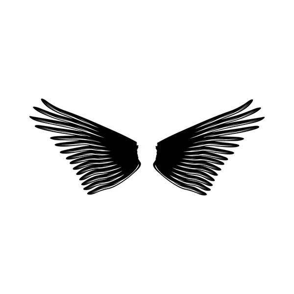 Ζευγάρι φτερά εικονίδιο, απλό στυλ — Διανυσματικό Αρχείο