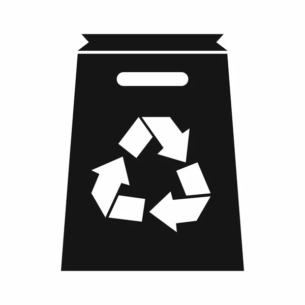 Ícone saco de compras reciclar, estilo simples — Vetor de Stock
