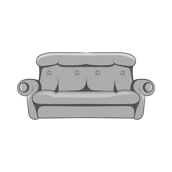 Икона дивана, черный монохромный стиль — стоковый вектор