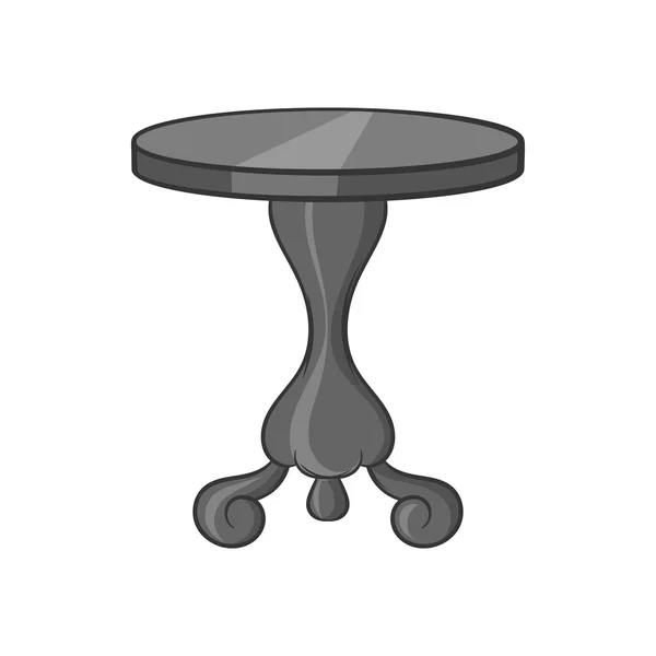 Yuvarlak masa simgesi, siyah tek renkli stil — Stok Vektör