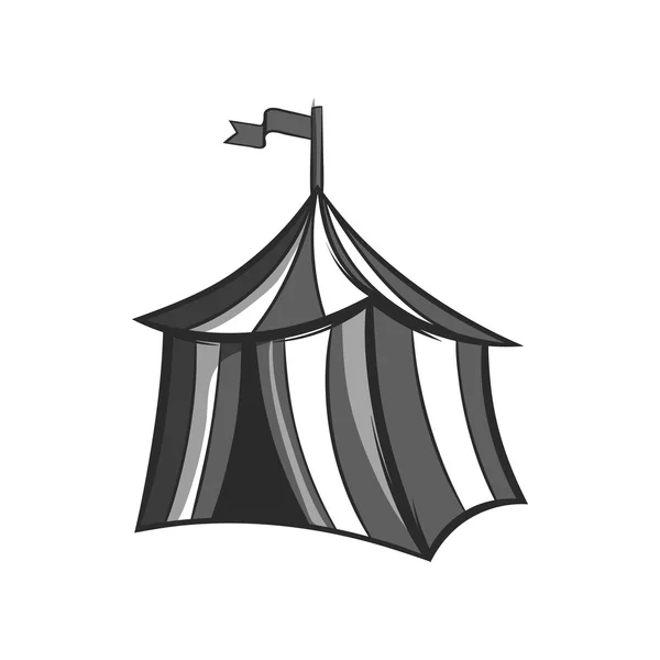 Knights tent icon, black monochrome style — Stock Vector