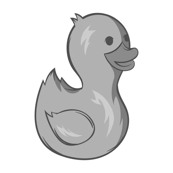 Icono de pato de goma, estilo monocromo negro — Vector de stock