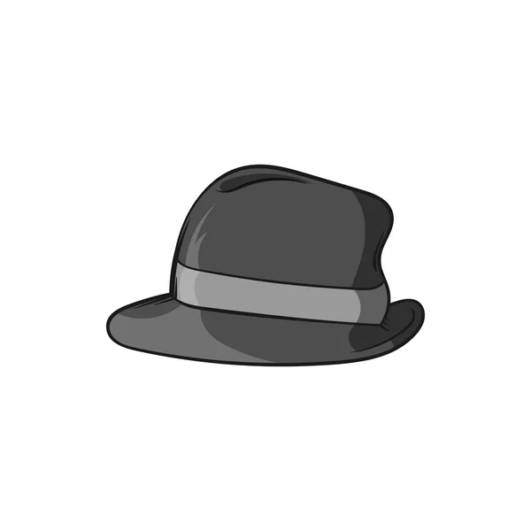 Chapeau homme icône, noir style monochrome — Image vectorielle