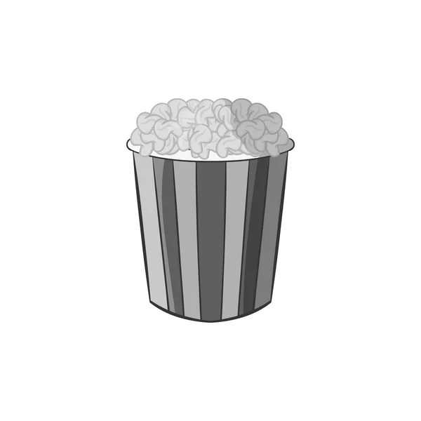 Icono de palomitas de maíz, negro estilo monocromo — Vector de stock