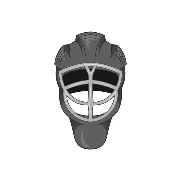 Eishockey-Helm-Ikone, schwarzer monochromer Stil — Stockvektor