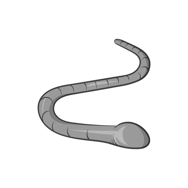 Worm icon, black monochrome style — Stockový vektor