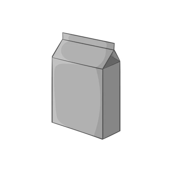 Kartonnen verpakking pictogram, zwart-monochrome stijl — Stockvector