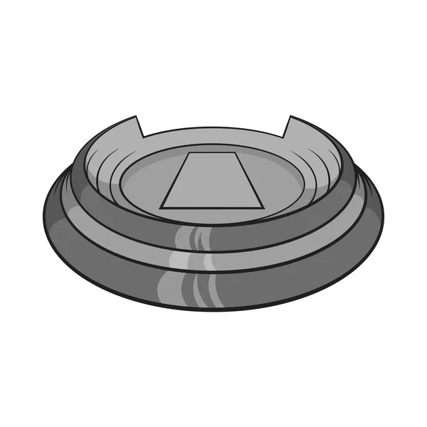 Icône ronde de stade de sport, style monochrome noir — Image vectorielle
