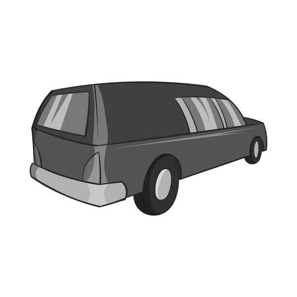 Halottaskocsi ikon, fekete monokróm stílusban — Stock Vector