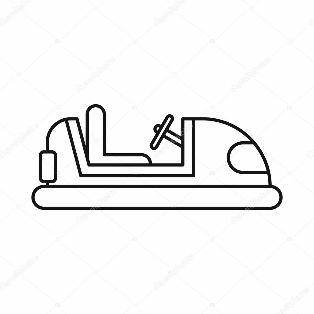 Bumper car icon in outline style