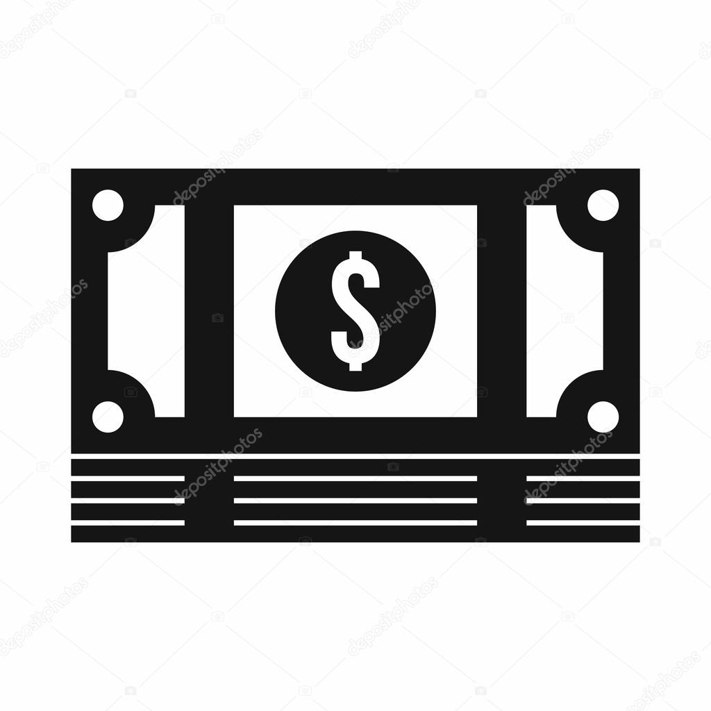 Stack of money icon, simple style