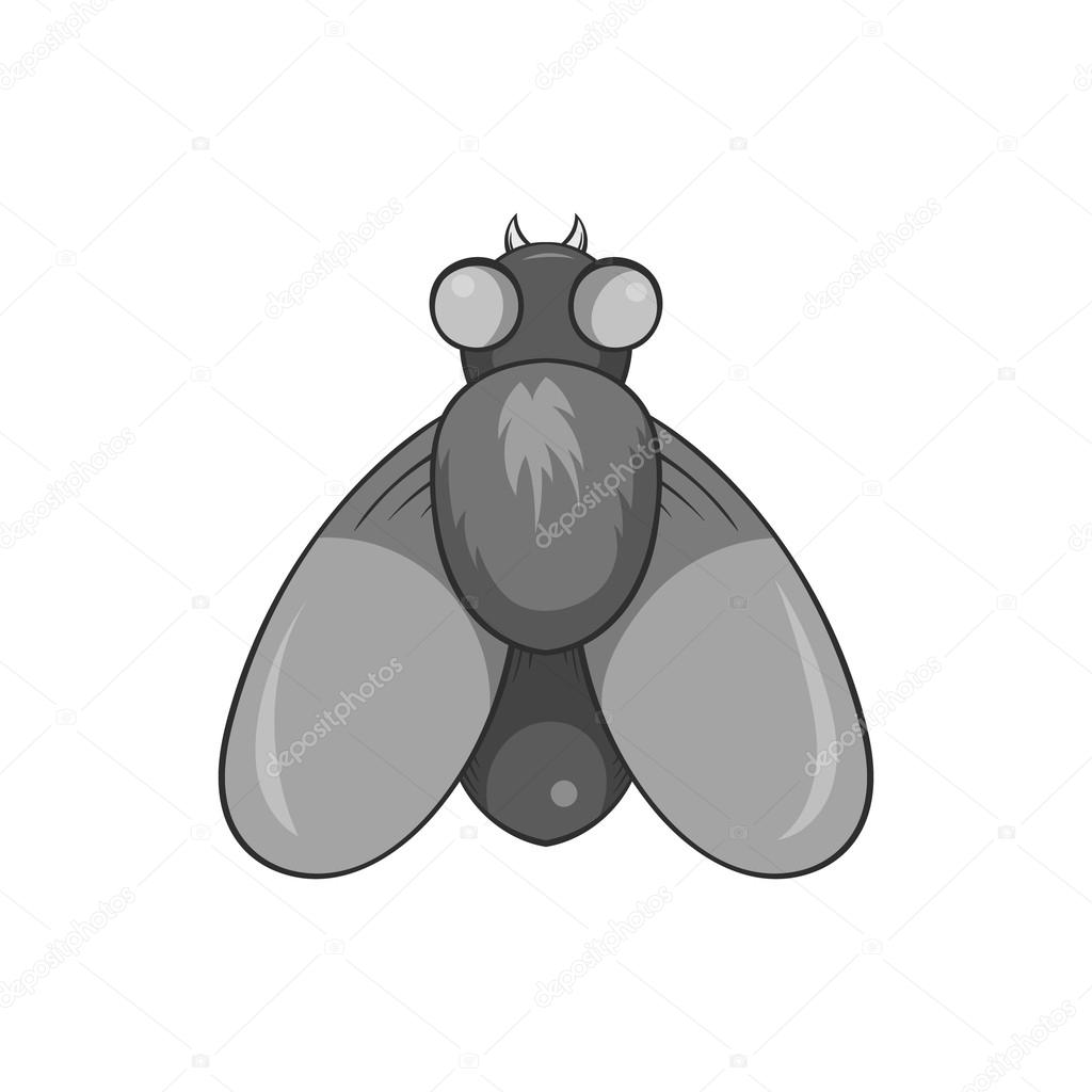 Fly icon, black monochrome style