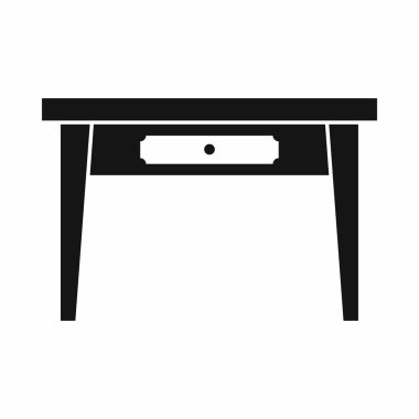 Ahşap masa simgesi, basit tarzı