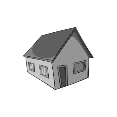 Konut ev simgesini, siyah tek renkli stil