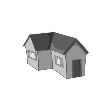 House'la bir çatı simge, siyah tek renkli stil