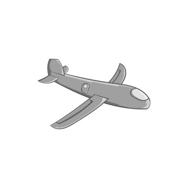 Çocuk düzlemi simgesi, siyah tek renkli stil