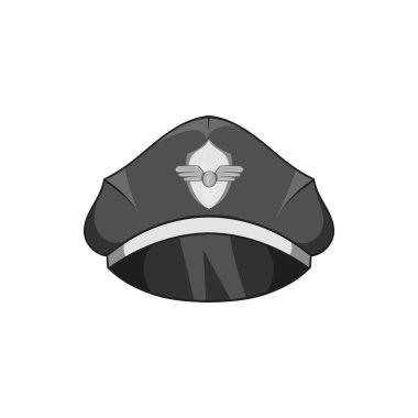 Cap pilot simgesi, siyah tek renkli stil