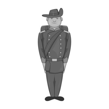 Sırt çantası simgesi olan üniformalı askerler