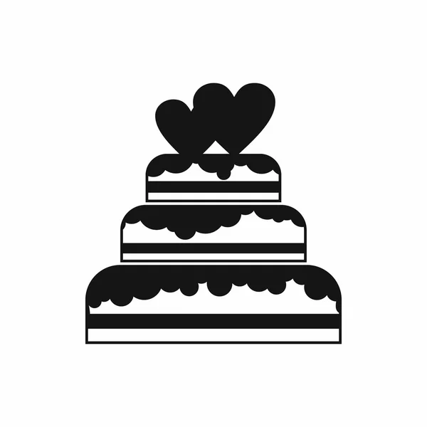 ウェディングケーキのアイコン、シンプルなスタイル — ストックベクタ