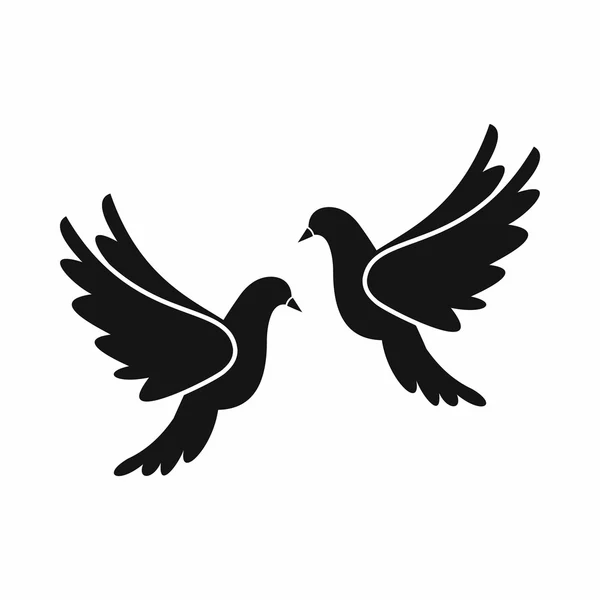 Ślubna gołębie ikona, prosty styl — Wektor stockowy