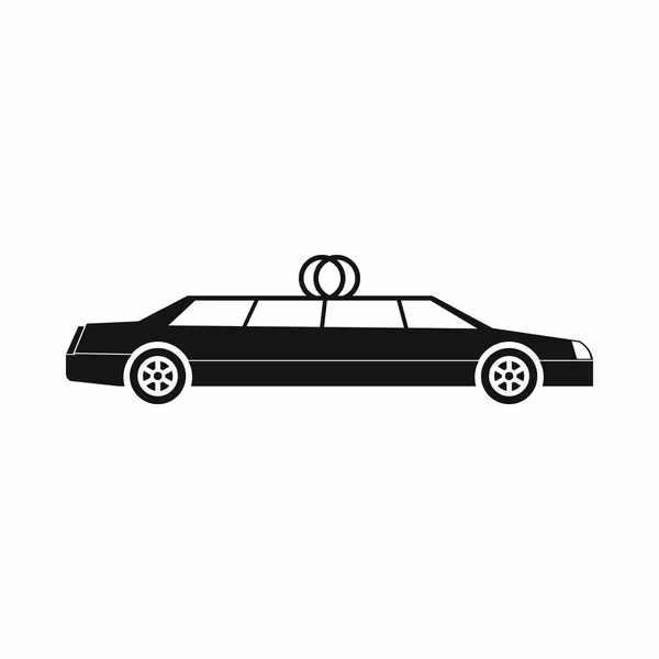 Bruiloft auto decoratie pictogram, eenvoudige stijl — Stockvector