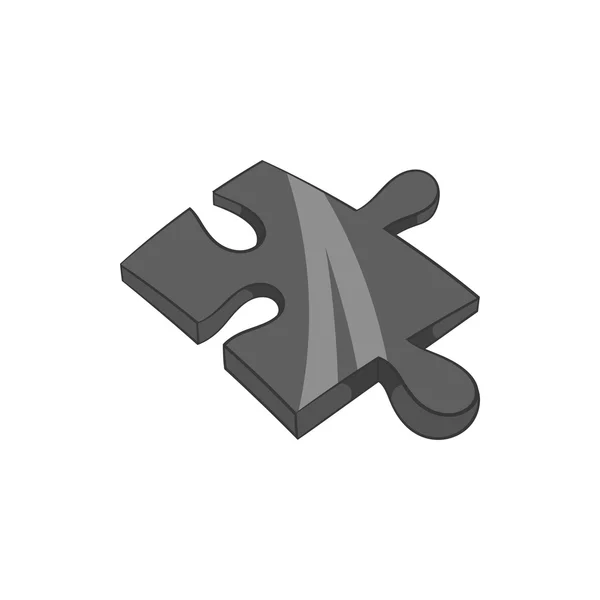 Pezzo di icona puzzle, nero in stile monocromatico — Vettoriale Stock