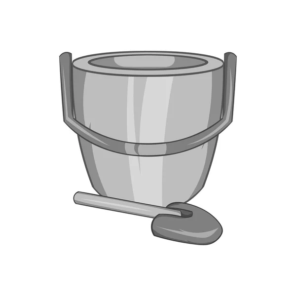 Childrens bucket with shovel icon — Stockový vektor