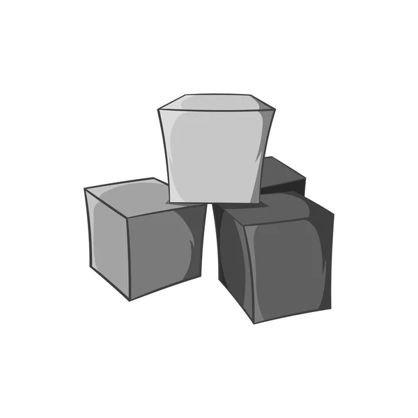 Icono de cubos de bebé, estilo monocromo negro — Vector de stock