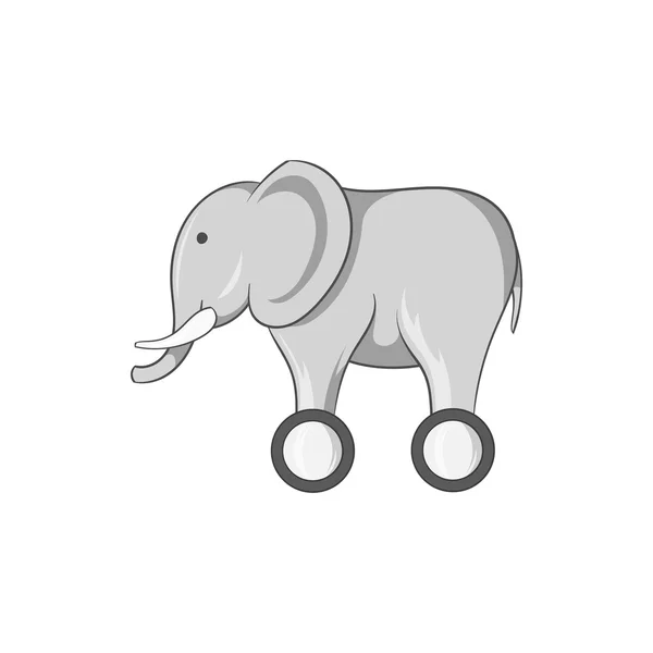 Jouet éléphant sur roues icône — Image vectorielle