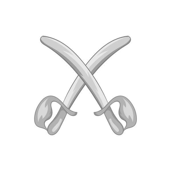 Toy swords icon, black monochrome style — Stock Vector