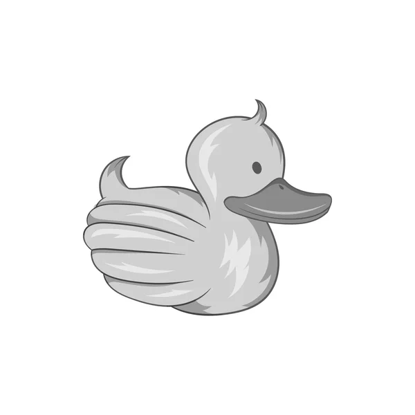 Icono de pato de goma, estilo monocromo negro — Vector de stock