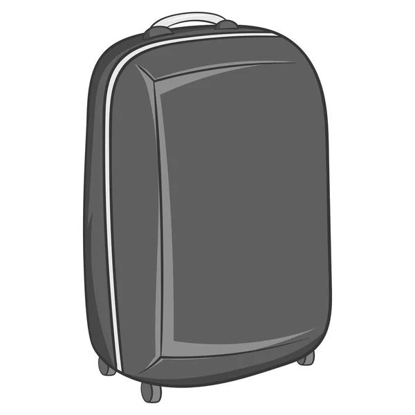Bőrönde a kerekek ikonra, fekete monokróm stílusban — Stock Vector