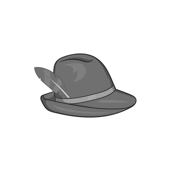 Irlandzka ikona kapelusza, czarny monochromatyczny styl — Wektor stockowy