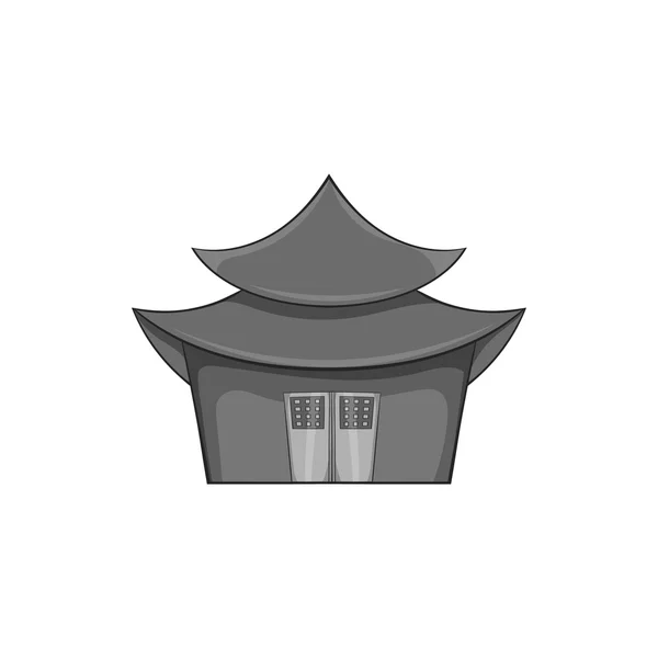 寺庙图标，黑色单色风格 — 图库矢量图片