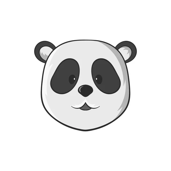 Panda simgesi, siyah tek renkli stil — Stok Vektör