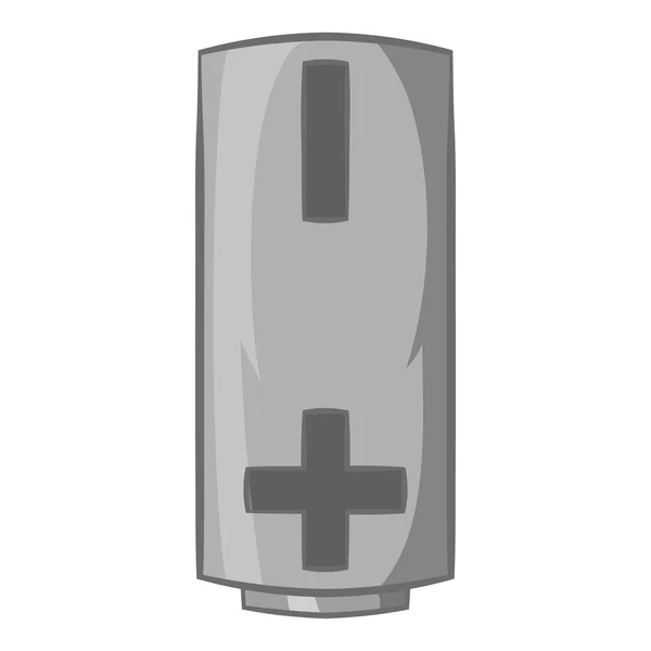 Batterie-Ikone, schwarzer monochromer Stil — Stockvektor