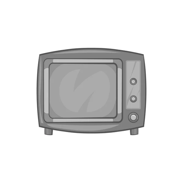 Retro TV-icoon, zwart-monochrome stijl — Stockvector