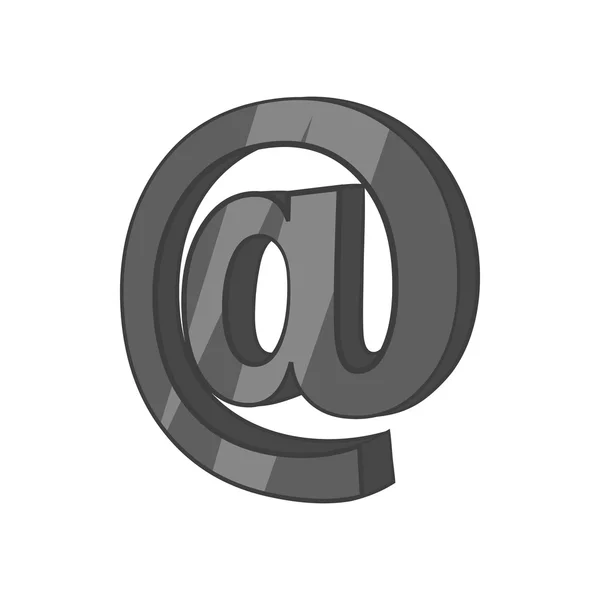 Signo icono de correo electrónico, negro estilo monocromo — Vector de stock