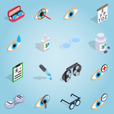 Optometri seti simgeleri, otometrik 3d tarzı
