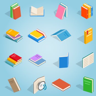 Kitap seti simgeleri, otometrik 3d tarzı